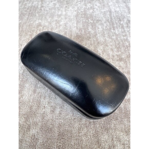 Coach Black Leather Sunglasses Hard Clam Case - Picture 4 of 8